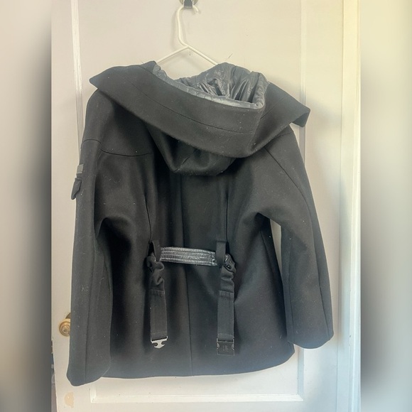 ADD Down black label wool coat w/inner padding down w/hood & belt Size 4 $1140 - Picture 5 of 5